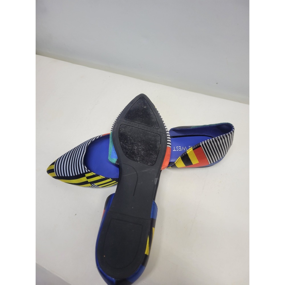 Nine West Women's Geometric Print Pointed Toe D Orsay Flats Size 8 - Picture 4 of 10